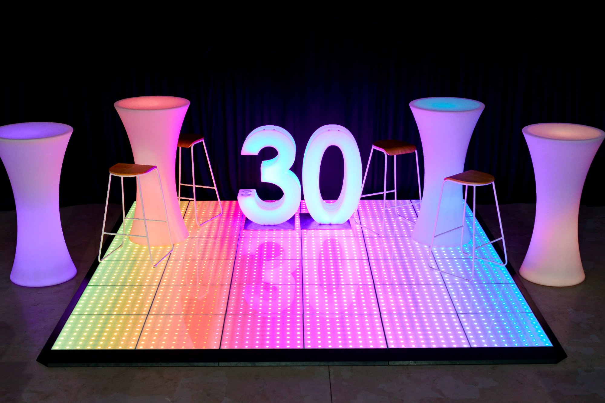 LED Glow Furniture Perth hire